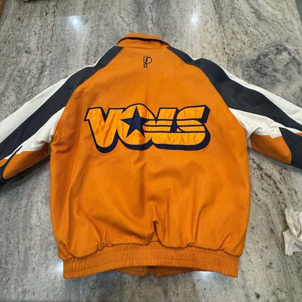 VTG 90s RARE Pro Player Tennessee Vols Men's Large Leather Varsity Jacket Orange